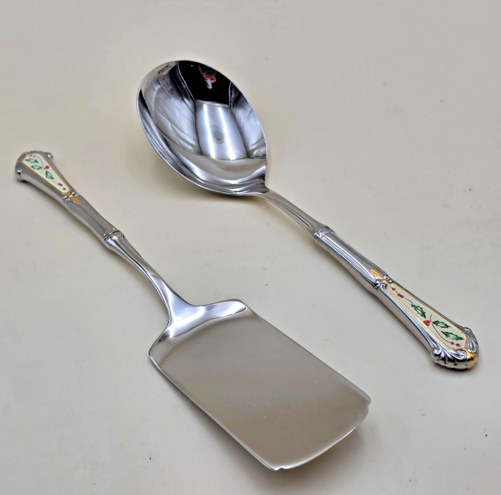 Lenox Holiday Kirk Stieff Collection Large Casserole Spoon & Lasagna Server Set